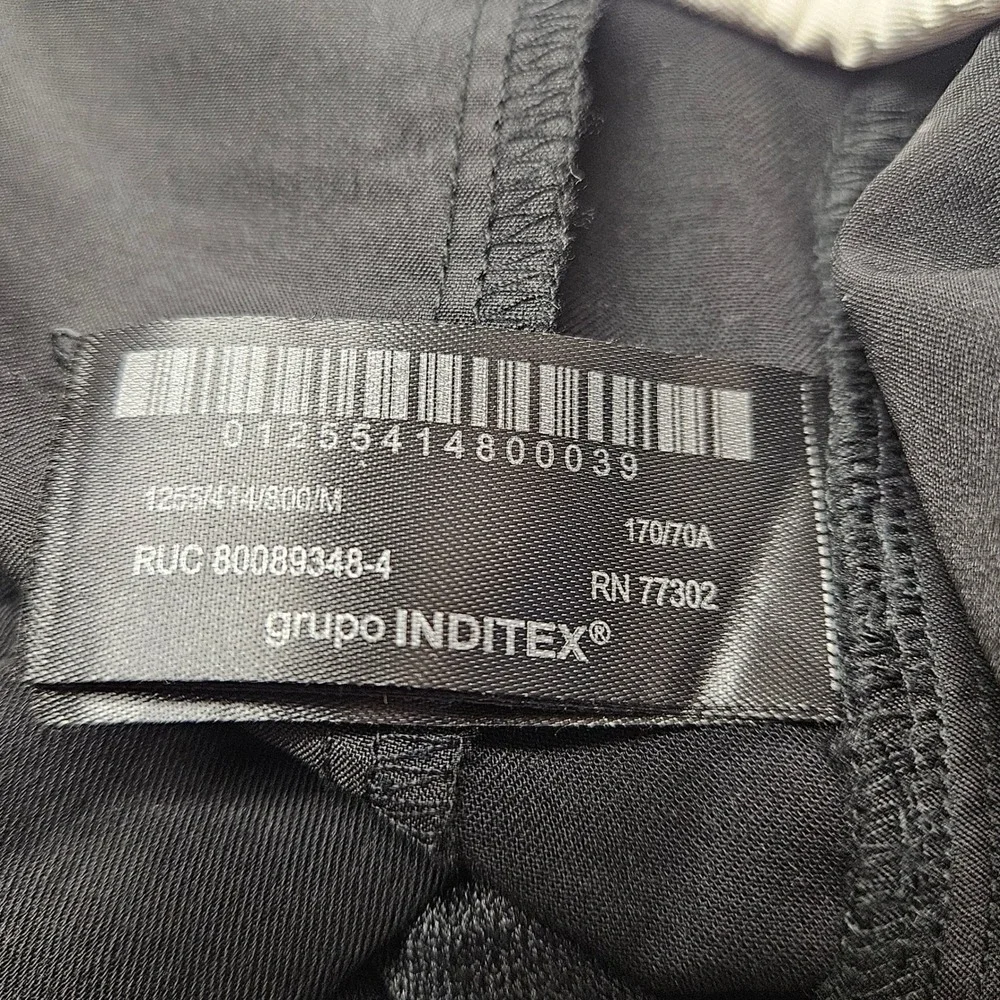 Zara Black Wide Straight Leg Trousers Dress Pants 28/31 Size Medium - Picture 4 of 14